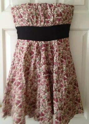 BNWT Ladies Cotton Bandeau Dress -Size 10 - Club L - Pink Floral  • £4.50