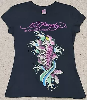 Ed Hardy By Christian Audigier Womens Koi Fish T-Shirt Size Small  • $49.73