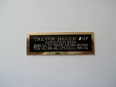 Trevor Bauer Reds Baseball Card Plaque Nameplate 2020 Cy Young Award 1  X 3  • $4.50