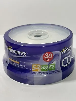 MEMOREX 52X / 700MB / 80 Min  - CD-R Recordable 30 Pack - New Sealed • $7.50