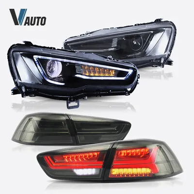 $509.99 • Buy VLAND LED Headlights＆Smoke Lens Tail Lights For Mitsubishi Lancer Evo Audi Style