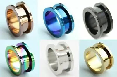 £2.45 • Buy Stainless Steel Screw Fix Double Flare Ear Tunnels Stretchers Tapers Earrings