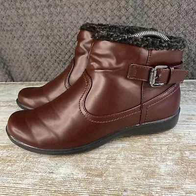 Cotton Traders  Burgundy  Ankle Boots Side Zip Women’s UK 5 EU 38 • £19.99