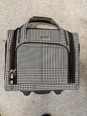 London Fog Sheffield Abbey 15”  Houndstooth Under Seat Rolling Carry On Luggage • $74.99