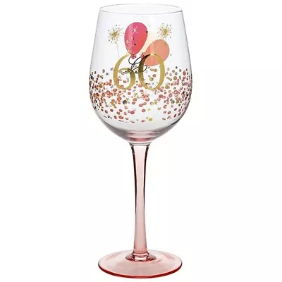 Rush Blossom 60th  Birthday Wine Glass. Gift Boxed • £13.49