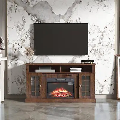 TV Stand Media Center With Electronic Fireplace Remote Control Infrared Heating • $272.41
