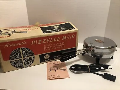 $499 • Buy VITANTONIO Pizzelle Maid Maker Model #400 Baker In Original Box-Manual Cord IOB