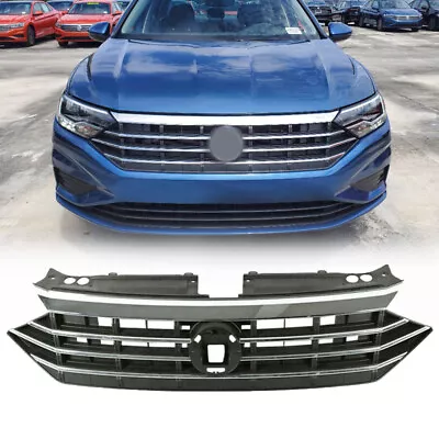 $79.49 • Buy Front Upper Bumper Grille W/Chrome Trim Fit 2019 2020 2021 Volkswagen VW Jetta