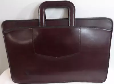 Vintage Maroon Chestnut Usa 3 Pocket Pegasus Leather Briefcase Document Bag • $27.50