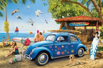 VW Beetle Surf Shack Poster 36  X 24  By Eurographics • $19.99