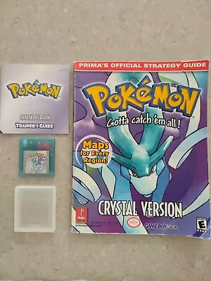 Pokemon Crystal - Gameboy Color GBC AUS - W/ Manual Case Prima Strategy Guide • $350