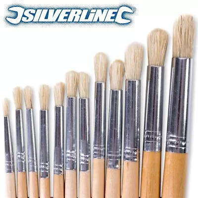 12Pc Small-Large ROUND TIPPED ARTIST PAINT BRUSH SET 1-12mm Priming/Decorating • £7.59