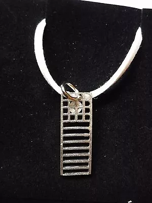 Mackintosh Chair Back Fine English Pewter On 18  White Cord Necklace Codew19 • £7.99