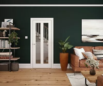 £84 • Buy Shaker Glazed 2 Panel Solid Pine White Primed Internal Doors