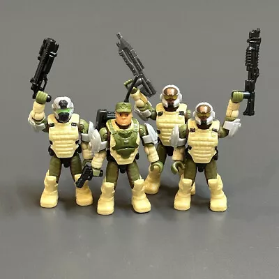 4 Mega Bloks Construx Halo UNSC SIERRA SQUAD TAN MARINE Officer Figure CND01 #AA • $12.34