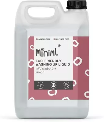 Miniml Eco Washing Up Liquid 5L Refill - Wild Rhubarb & Lemon Scented Non Bio & • £16.80