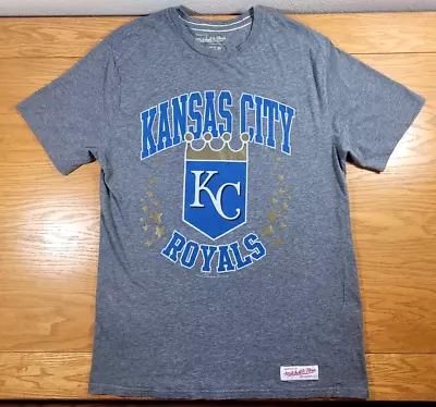 Kansas City Royals T-Shirt Men's XL Gray Blue MLB Mitchell & Ness Tailored Fit • $11.99