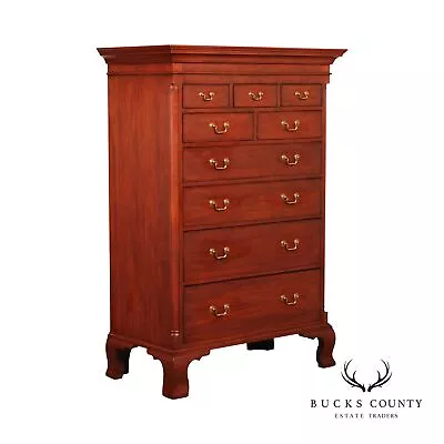 Henkel Harris Chippendale Style Cherry High Chest Of Drawers • $3495