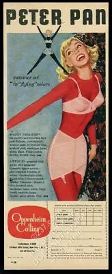 1957 Peter Pan Lingerie Bra Girdle Smiling Woman In Red Vintage Print Ad • $29.97