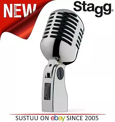 Stagg 50's Style Dynamic Stand Mounted Microphone For Vocal Pickup Music - NEW • £73.22