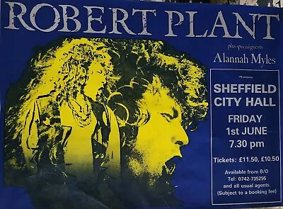 ROBERT PLANT Zeppelin Original 1990 British Allanah Myles 30x40 Concert POSTER • $45