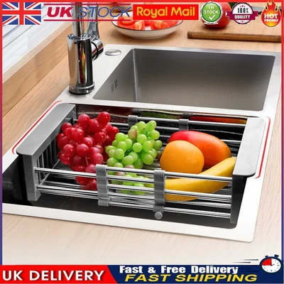 £8.09 • Buy Dish Drainer Scalable Sink Drain Dish Rack Dish Drying Rack For Home Accessories