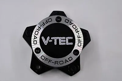 $34 • Buy V-Tec Gloss Black W/ Machined & Black Ornament Wheel Center Cap Hub Cap C394GB-5