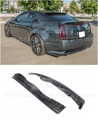 For 09-14 Cadillac CTS-V CARBON FIBER Rear Mud Flaps Rock Splash Guard Pair • $169.98