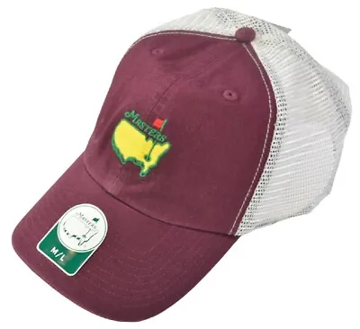 2020 MASTERS (MAROON/WHITE) FITTED (M/L) TRUCKER Golf HAT From AUGUSTA NATIONAL • $59.95