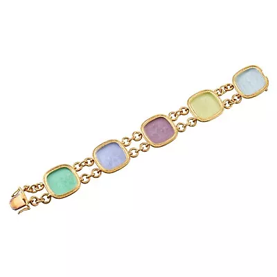 Elizabeth Locke Venetian Glass Intaglio Gold Bracelet • $9800