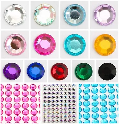 £1.60 • Buy Diamante Gems Self Adhesive Flat Back Stick On Rhinestone Crystals Crafts