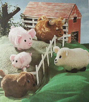 £4.74 • Buy SEWING PATTERN Jean Greenhowe Farmyard Five Sheep Dog Pig Cow Farm Animals Toy