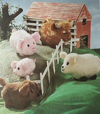 £4.74 • Buy SEWING PATTERN Jean Greenhowe Farmyard Five Sheep Dog Pig Cow Farm Animals Toy