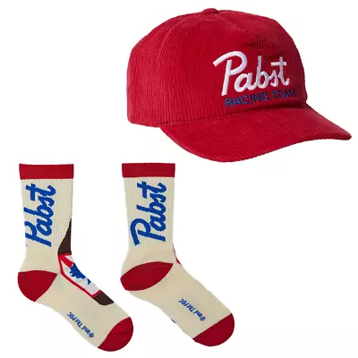 Urban Outfitters Pabst Blue Ribbon Corduroy Hat & Crew Socks Bundle Brand New • $29.99