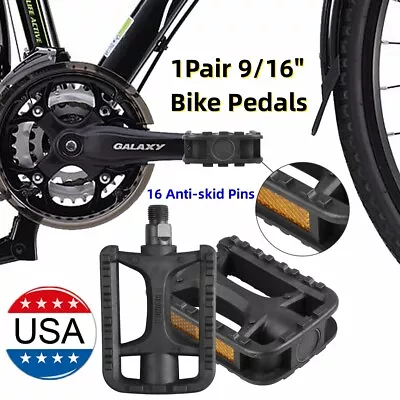 1Pair 9/16“ Mountain Bike Pedals Bicycle Pedals Lightweight Nylon Fiber BMX MTB • $10.86
