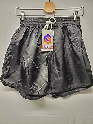 Vintage Soccer Select Men's Shorts-Small Shiny Solid Black Adult Activewear • $24.99