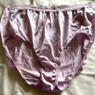 Vintage Nylon Granny Panties Fruit Of The Loom Size 8 Full Brief Silky Lavender • $19.99