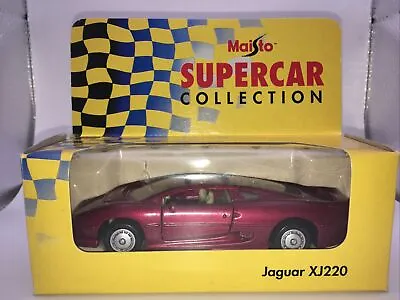 Maisto Supercar Collection Jaguar XJ220 Maroon Diecast Model Car 1:40 • £2