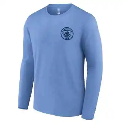 Manchester City Blue Premium  Stadium  Long Sleeve T-Shirt Officially Licensed • $39.95