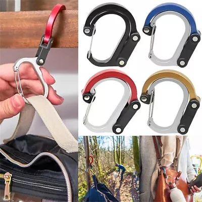 D-Ring Carabiner Clip Handbag Holder Hanger Keychain Clips Climbing Snap Hooks • £4.74