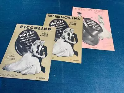 3  Fred Astaire Ginger Rogers Movie Lot Top Hat Sheet Music. • $9.99