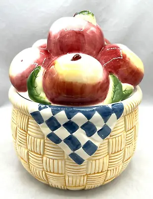 Vintage Susan Winget Apple Cookie Jar Cracker Barrel Certified International 11  • $12.25