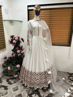 $96.32 • Buy Gown Salwar Kameez Suit New Party Wear Pakistani Indian Wedding Dress Bollywood
