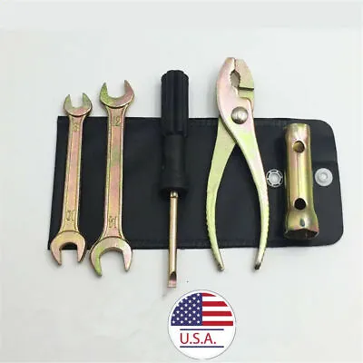 6 Pcs Motorcycle Bike ATV Spark Plug Spanner Wrench Socket Nos Tool W/ Bag -USA • $13.22