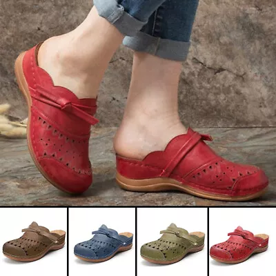 Ladies Slippers Lightweight Slip On Shoes Soft Slingback Mules Closed Toe Clogs • £9.39