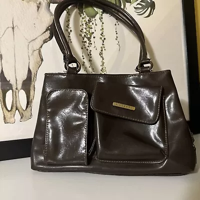 ROSETTI Brown Faux Leather Purse Shoulder Handbag W/ Built In Wallet Pockets • $19