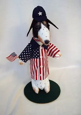 Felt Dachshund Black Tan Piebald Baseball Sculpture Summer Patriotic July 4th • $45