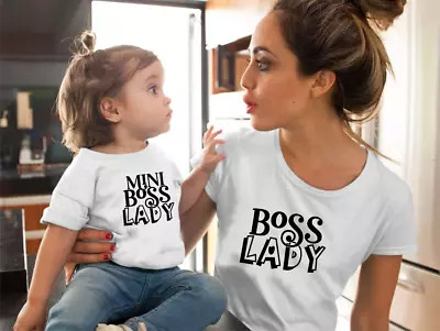 £5.90 • Buy Boss Lady Mini Boss Lady Kids And Baby Matching T Shirt  Baby Outfit Gift 