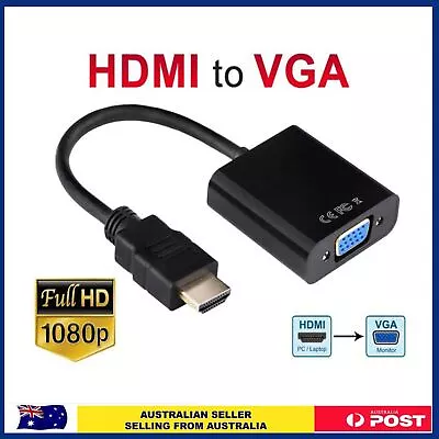 1080P HDMI Male To VGA Female Video Adapter Cable Converter Chipset Built-in • $4.29