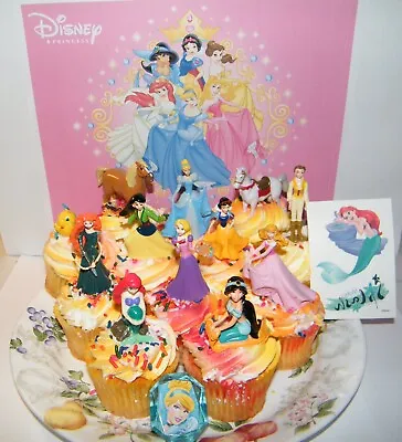 Disney Princess Movie Deluxe Cake Toppers Cupcake Decorations Set Of 14 • $15.95